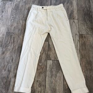 Men's Cream Pants by Michael Coal, made in Italy, size 28